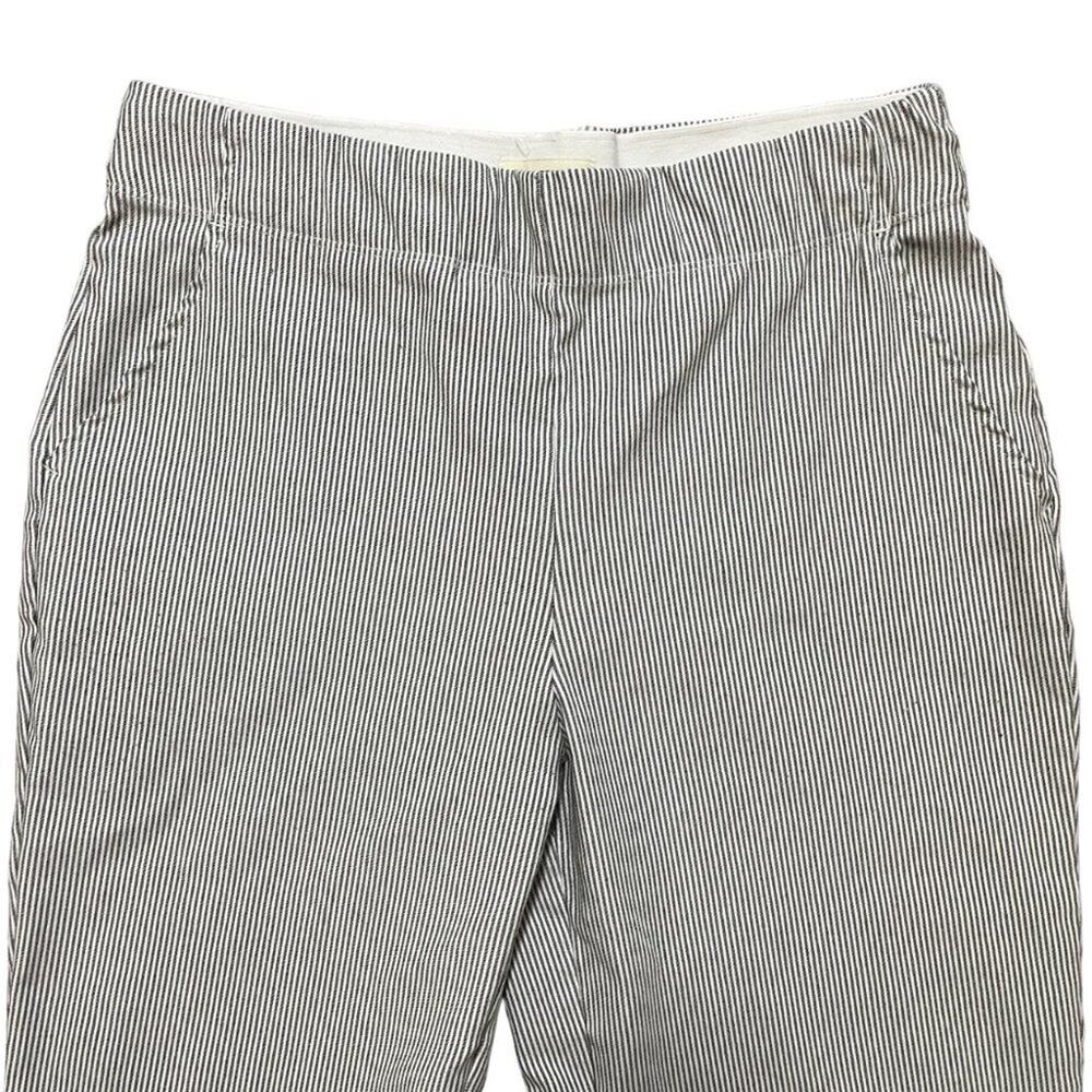 MAX STUDIO Cropped Pull On Seersucker Pants  High Rise Straight leg  SZ 6